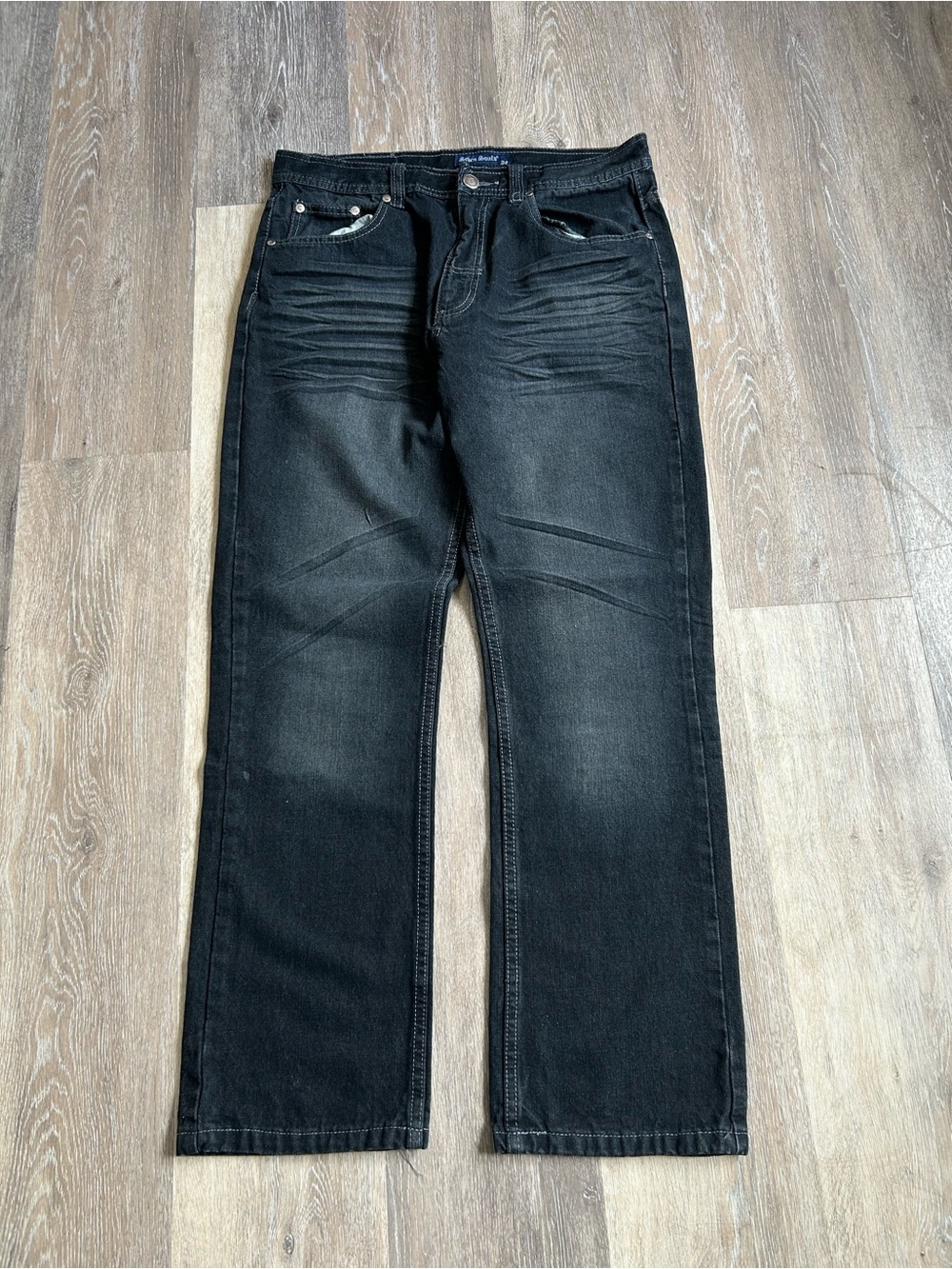 Men's Straight-Leg Black Jeans - gothic style jeans dark wash